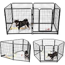 Amazon | KIRATAKU 大型犬 サークル スチール製 ペットサークル 犬用